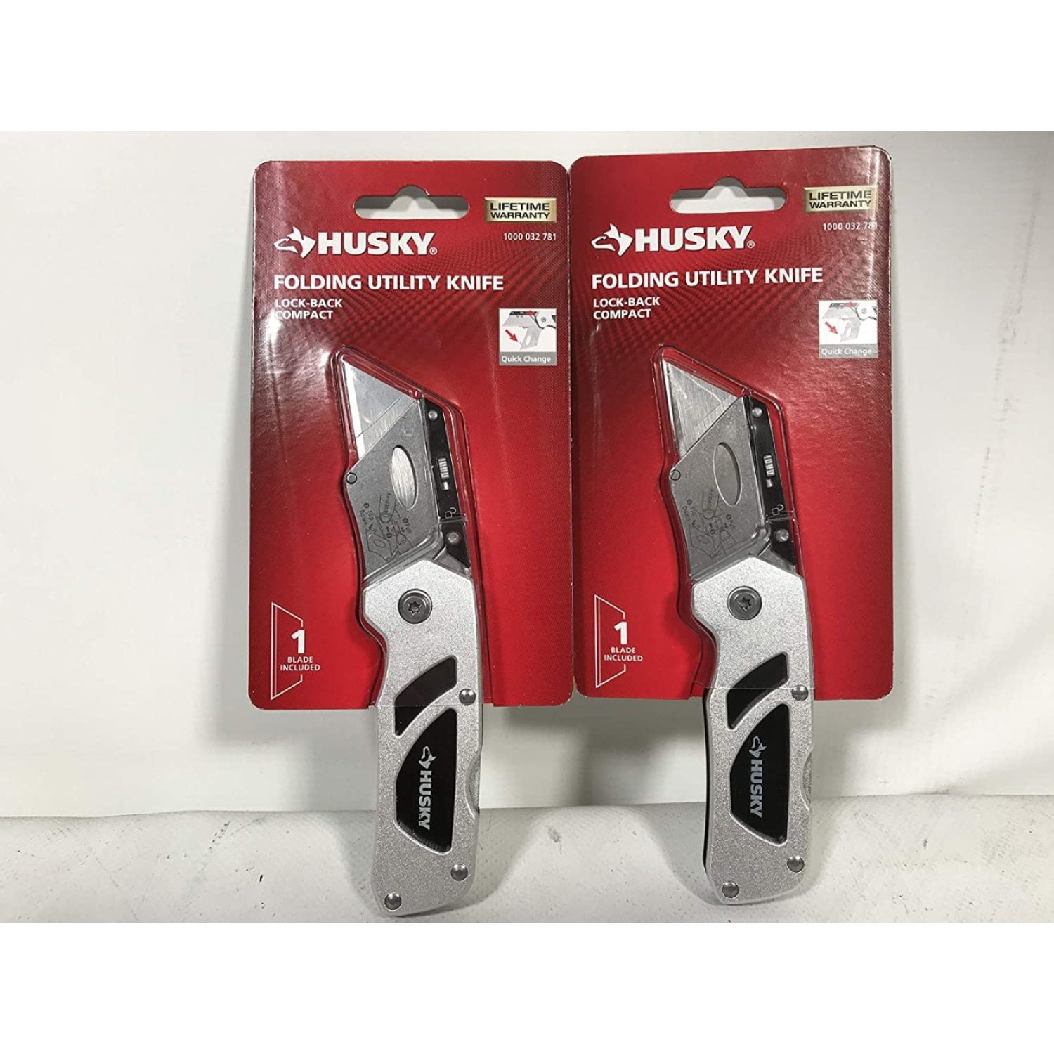 Husky Compact Folding Lock-Back Utility Knife 