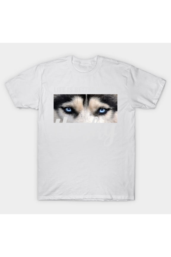 Husky Cute Siberian Sled Puppy Arctic Pet Portrait Sketch Unisex T-Shirt, for men & women, up to size 5XL