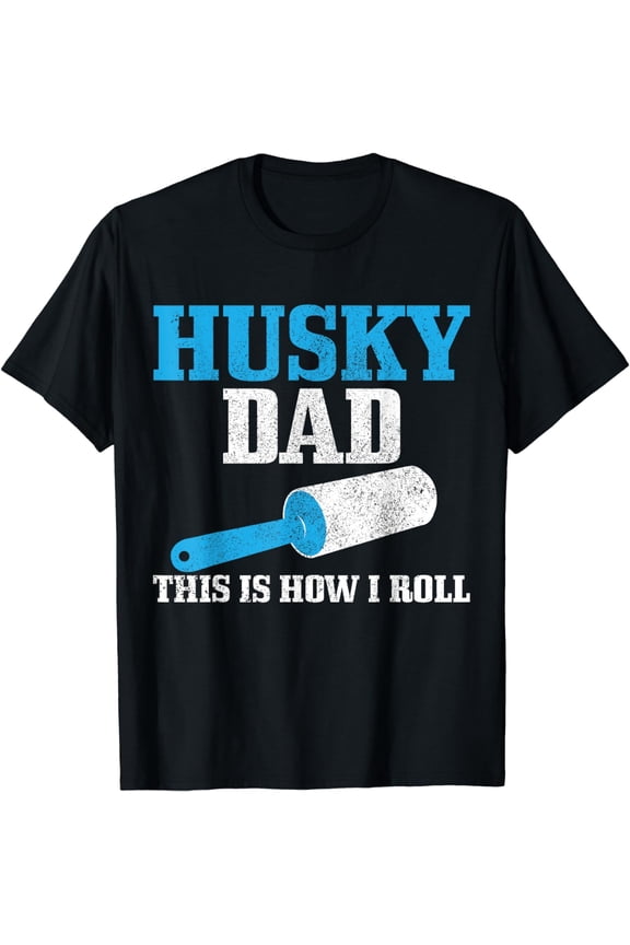 Husky Dad Dog Hair Funny Siberian Husky T-Shirt