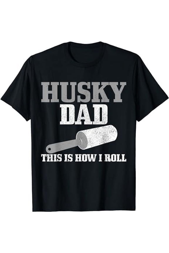 Husky Dad Dog Hair Funny Siberian Husky T-Shirt