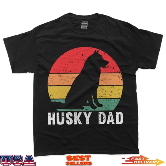 Husky Dad Funny Men Father Siberian Pet Art Unisex T-Shirt up to size 5XL