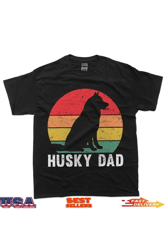 Husky Dad Funny Men Father Siberian Pet Art Unisex T-Shirt up to size 5XL