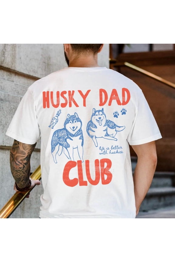 Husky Dad Shirt Husky Dog Dad Shirt Dog Lover Gift Mens Graphic Tee Fur Dad Shirt Dog Dad