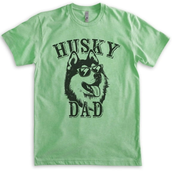 Husky Dad T-shirt, Unisex Men's Shirt, Siberian Husky Owner, Best Dog Dad Gift, Heather Apple Green, Medium