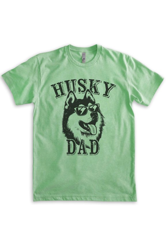 Husky Dad T-shirt, Unisex Men's Shirt, Siberian Husky Owner, Best Dog Dad Gift, Heather Apple Green, Small
