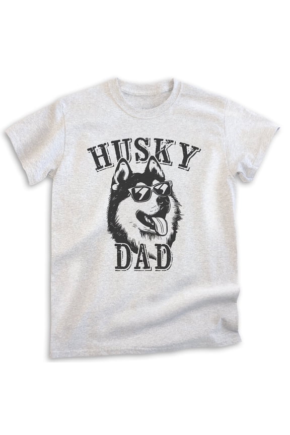 Husky Dad T-shirt, Unisex Men's Shirt, Siberian Husky Owner, Best Dog Dad Gift, Heather Ash, X-Large