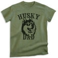 thumbnail image 1 of Husky Dad T-shirt, Unisex Men's Shirt, Siberian Husky Owner, Best Dog Dad Gift, Heather Military Green, Medium, 1 of 6