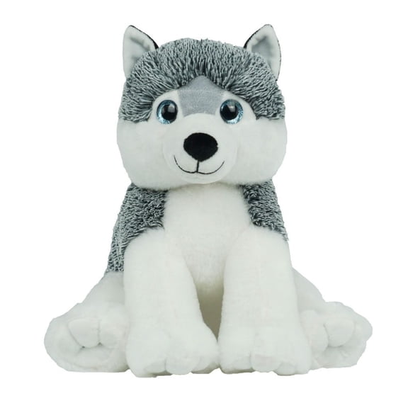 Husky Dog 16 inch Gray White Arctic Plush Sled Dog Figure