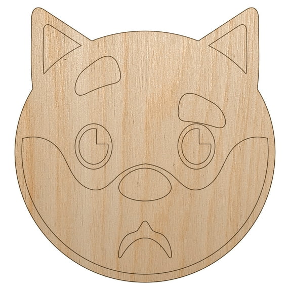 Husky Dog Face Curious Wood Shape Unfinished Piece Cutout Craft DIY Projects - 4.70 Inch Size - 1/8 Inch Thick