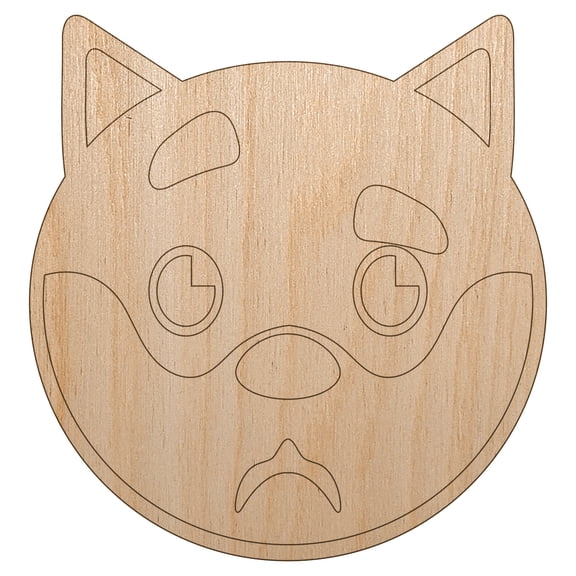 Husky Dog Face Curious Wood Shape Unfinished Piece Cutout Craft DIY Projects - 4.70 Inch Size - 1/8 Inch Thick