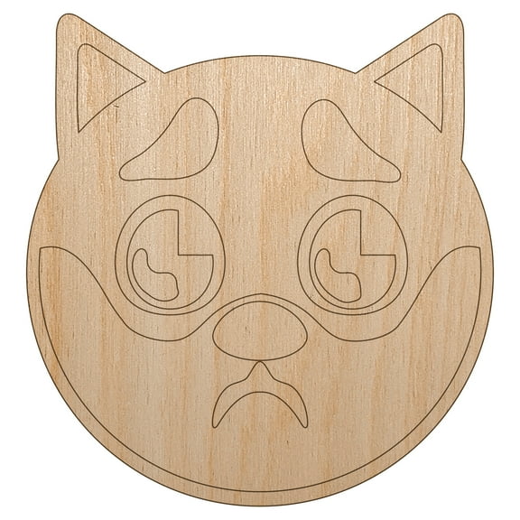 Husky Dog Face Puppy Eyes Wood Shape Unfinished Piece Cutout Craft DIY Projects - 6.25 Inch Size - 1/8 Inch Thick