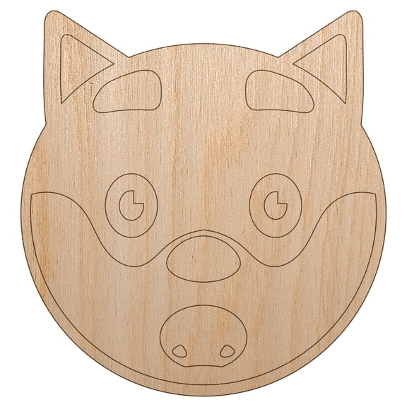 Husky Dog Face Shocked Wood Shape Unfinished Piece Cutout Craft DIY Projects - 6.25 Inch Size - 1/8 Inch Thick