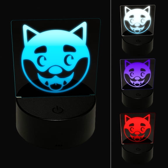 Husky Dog Face Side Eye LED Night Light Sign 3D Illusion Desk Nightstand Lamp