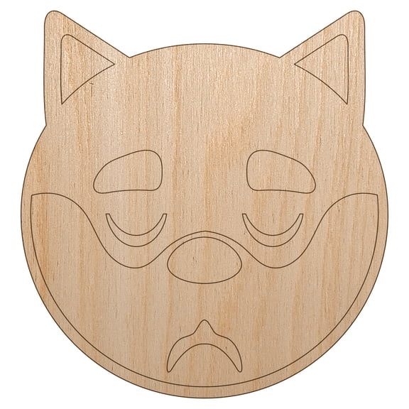 Husky Dog Face Sleepy Tired Wood Shape Unfinished Piece Cutout Craft DIY Projects - 6.25 Inch Size - 1/4 Inch Thick