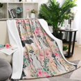 thumbnail image 1 of Husky Dog Flower Floral Blanket,Comfortable Soft Flannel Throw Blanket,All Season,Warm Lightweight Blankets for Sofa Bed Couch Living Room Chair,60"x80"(150x200cm), 1 of 4