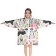 thumbnail image 1 of Husky Dog Flower Floral Blanket Hoodies for Kids 6-13YR Oversize Wearable Blanket Hoodies for Boys Girls Teens, 1 of 7