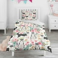 thumbnail image 1 of Husky Dog Flower Floral Duvet Cover and Pillowcase Set for Single Bedding, Bedroom Accessories for Kids Teens, 1 of 5