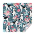 thumbnail image 1 of Husky Dog Flower Floral Square Tablecloth,Waterproof Square Table Cover,Wipeable Spillproof Washable Table Cover for Home Kitchen Party Decor 42"X42"(107x107cm), 1 of 6