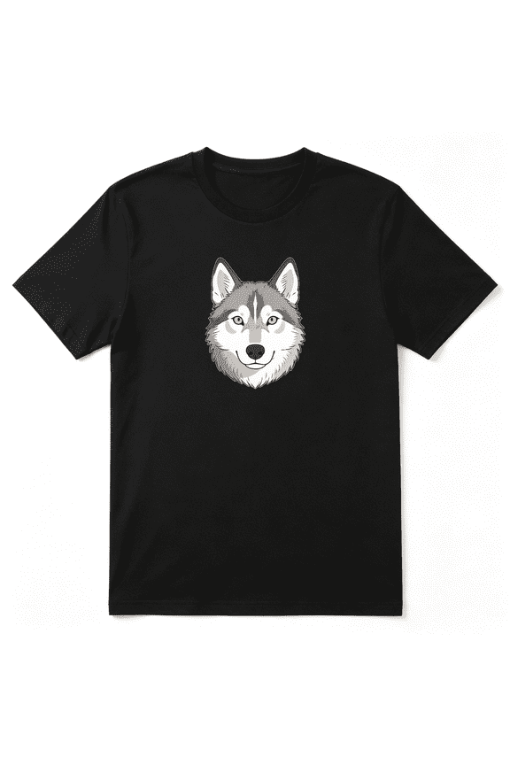 Husky Dog Head Face Portrait Vintage Graphic Tee for Men and Women, Dog Lover Family Gift Cotton Short Sleeves T-Shirt