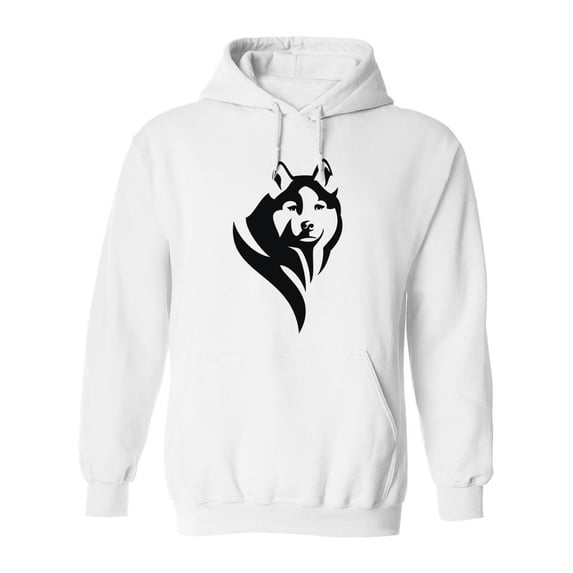 Husky Dog Head Hoodie Men -Image by Shutterstock, Male x-Large