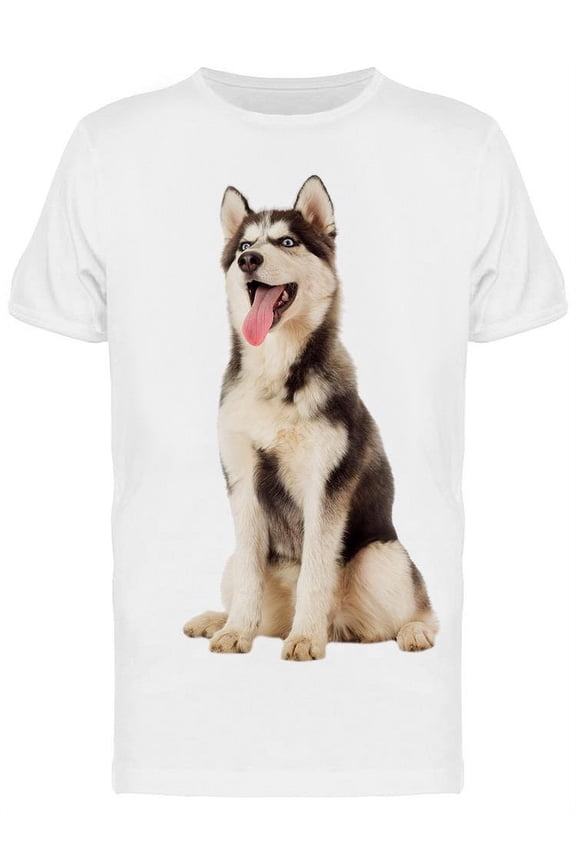 Husky Dog T-Shirt Men -Image by Shutterstock Men T-Shirt, Male Small
