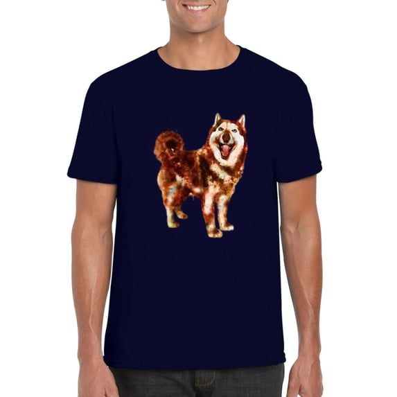 Husky Dog Watercolor Cute Nature Lover Animal Art T-Shirt, for men & women, up to size 5XL