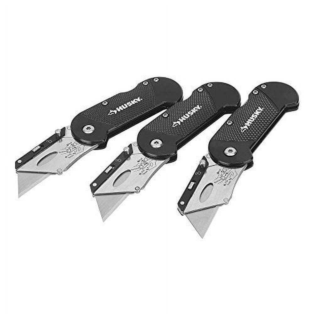 Husky Folding Lock-Back Utility Knife Set of 3 