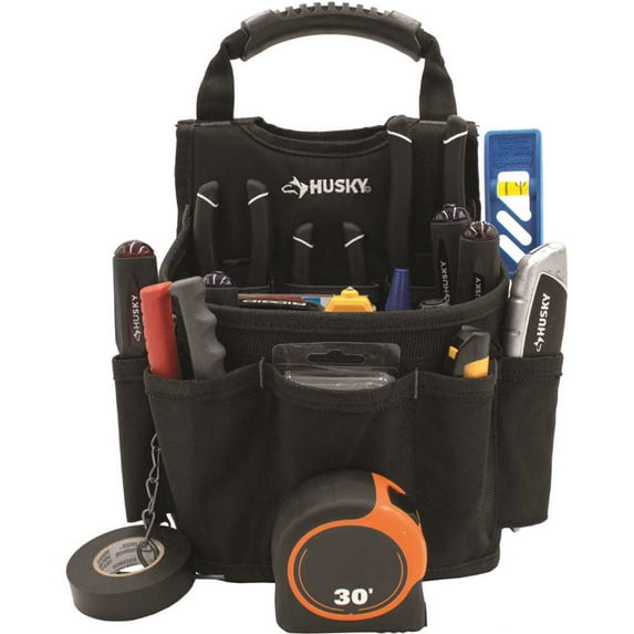 Husky HD00142 13-Pocket Large Black Utility Tool Pouch