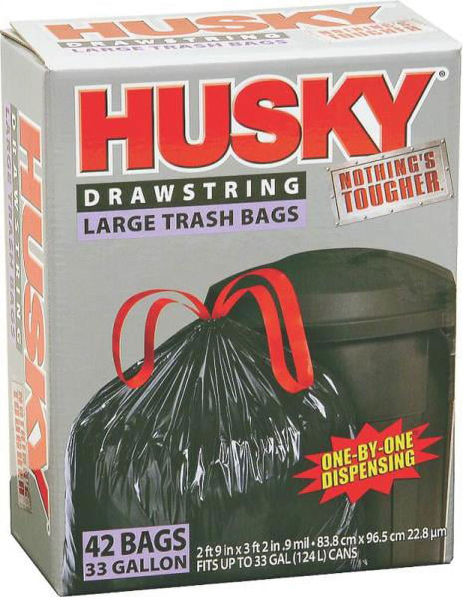 Husky Trash BagsHK33WC060B Black 33 Gallon