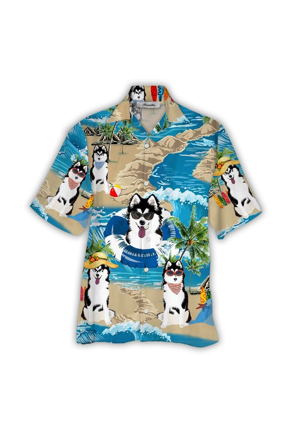 Husky Hawaiian Shirt Unisex title
