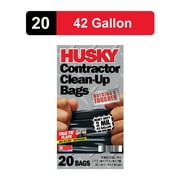 Husky 42 Gallon Heavy Duty 2 Mil Contractor Bags, 20 Bags