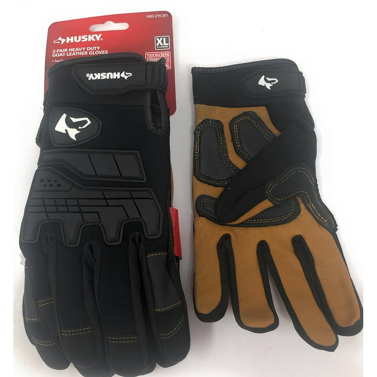 Husky Heavy Duty Goat Leather Gloves 2 Pack XL Size Walmart