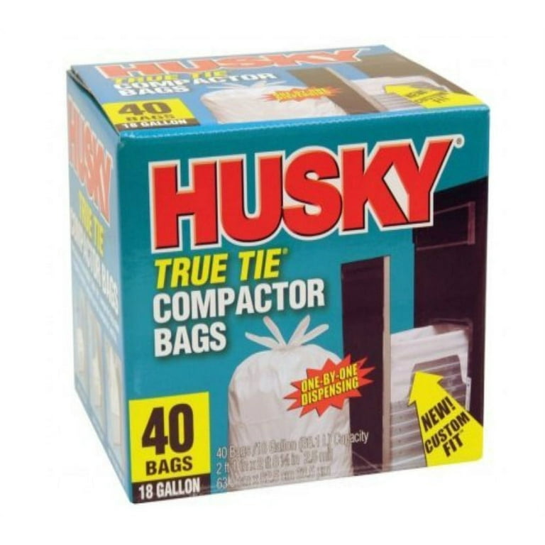 Husky Husky HK18WC040W Trash Compactor Bag, 18 Gallon 