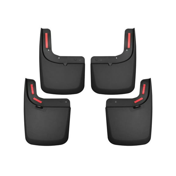 Husky Liners Custom Mud Guards Front and Rear Mud Guard Set Black Fits 17-22 Ford F-250/F-350; SINGLE REAR WHEELS, w/ Ford OEM Fender Flares