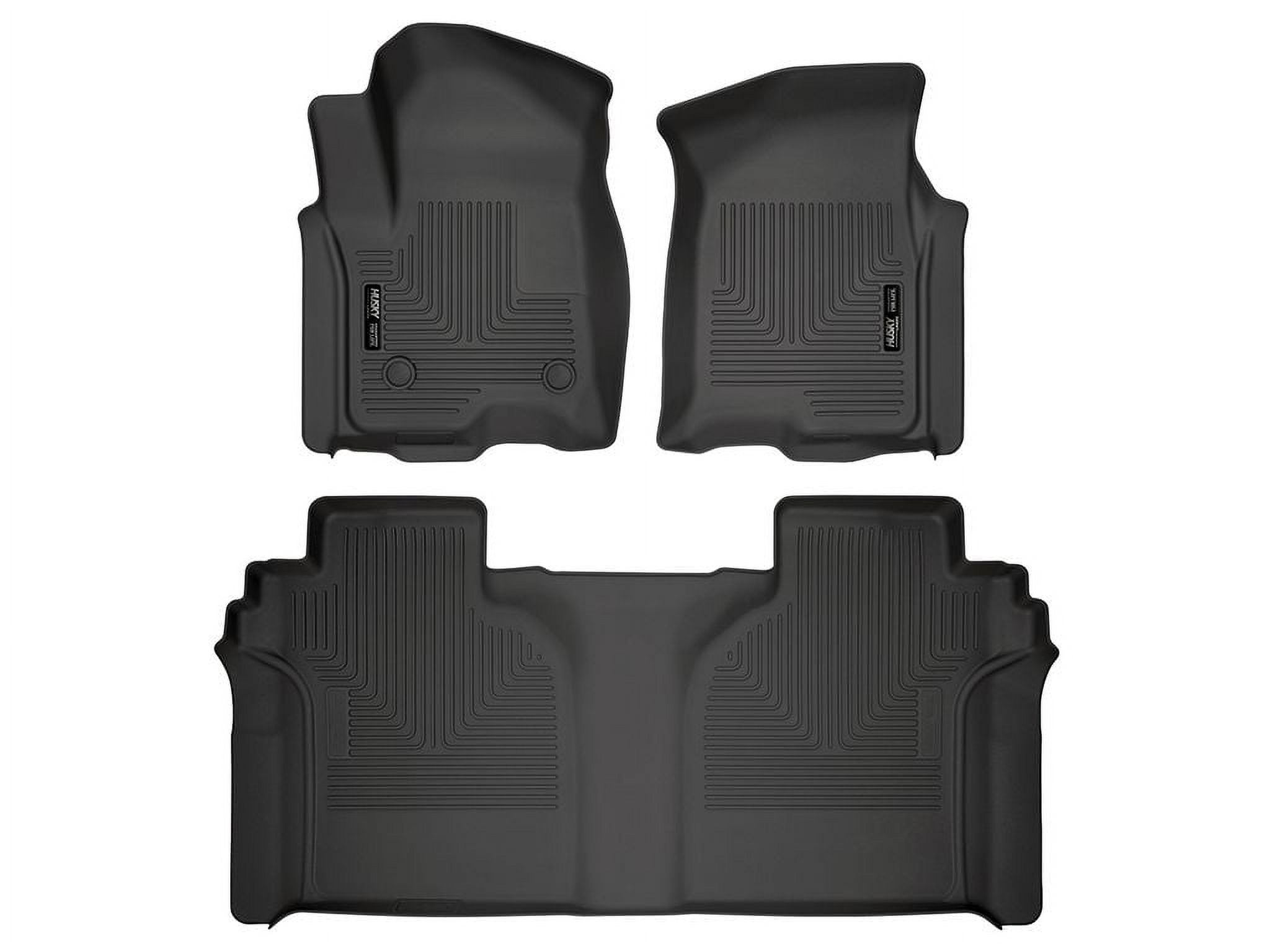 Husky Liners by RealTruck Weatherbeater | Compatible with 2019 - 2024 Chevrolet Silverado/GMC Sierra 1500 Crew Cab, 2020 - 2024 Slv/Sra 2500/3500 Crew Cab - Front & 2nd Row - Black, 3 pcs. | 94021