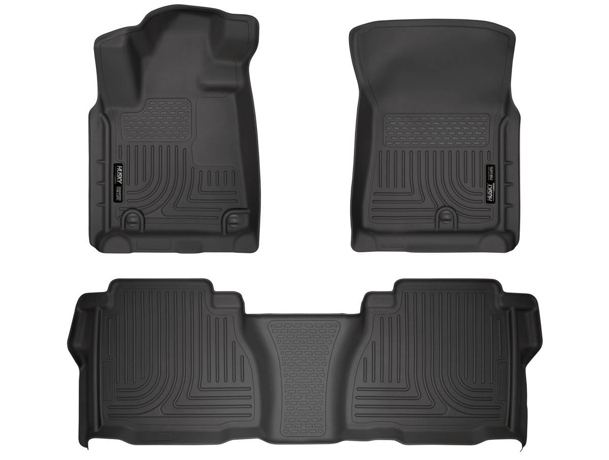 Husky Liners 98581 Weatherbeater Floor Mats Fit 2007-2011 Toyota Tundra CrewMax, Double Cab - Front/2nd Seat - Black