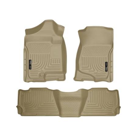Husky Liners 98263 Weatherbeater Floor Mats Fit 2007-2014 Cadillac Escalade ESV, EXT; Chevy Avalanche, Suburban 1500/2500; GMC Yukon XL 1500/2500 - Front/2nd Seat - Tan