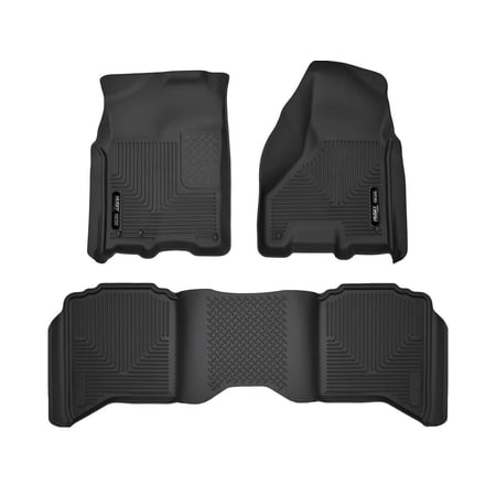 Husky Liners 99001 WeatherBeater Front & Second Seat Floor Liners 3 Piece Fits Many 2009-2024 Dodge, Ram