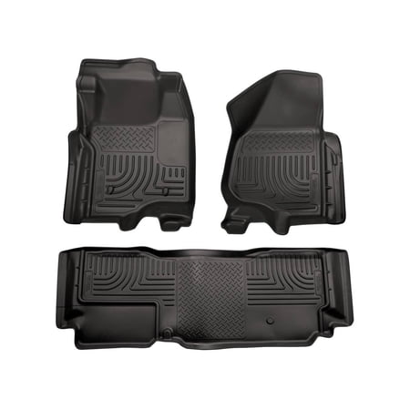 Husky Liners 98721 WeatherBeater Front & Second Seat Floor Liners - 3 Piece Fits 2011-2012 Ford F250/F350
