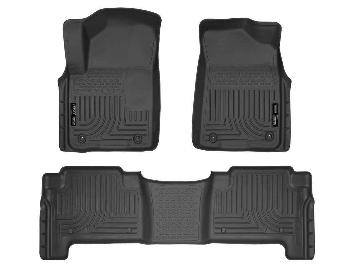 Husky Liners 98611 Weatherbeater Floor Mats Fit 2011-2013 INFINITI QX56, 2014-2018 QX80; 2017-2018 Nissan Armada; 2010-2015 Nissan Patrol - Front/2nd Seat - Bla