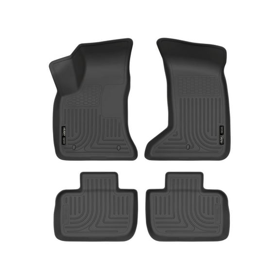 Husky Liners 98081 Weatherbeater Floor Mats Fit 2011-2023 Chrysler 300 AWD, Dodge Charger AWD - Front/2nd Seat - Black