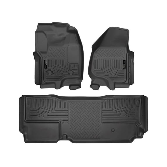 Husky Liners 99721 WeatherBeater Front & Second Seat Floor Liners - 3 Piece Fits 2012-2016 Ford F250/F350, 2015-2016 F450