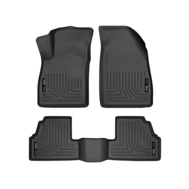 Husky Liners by RealTruck Weatherbeater Floor Mats Fits 2013-2022 Buick Encore (Excludes GX Model); 2015-2022 Chevrolet Trax Front & 2nd Row, 3-pc Black-98271