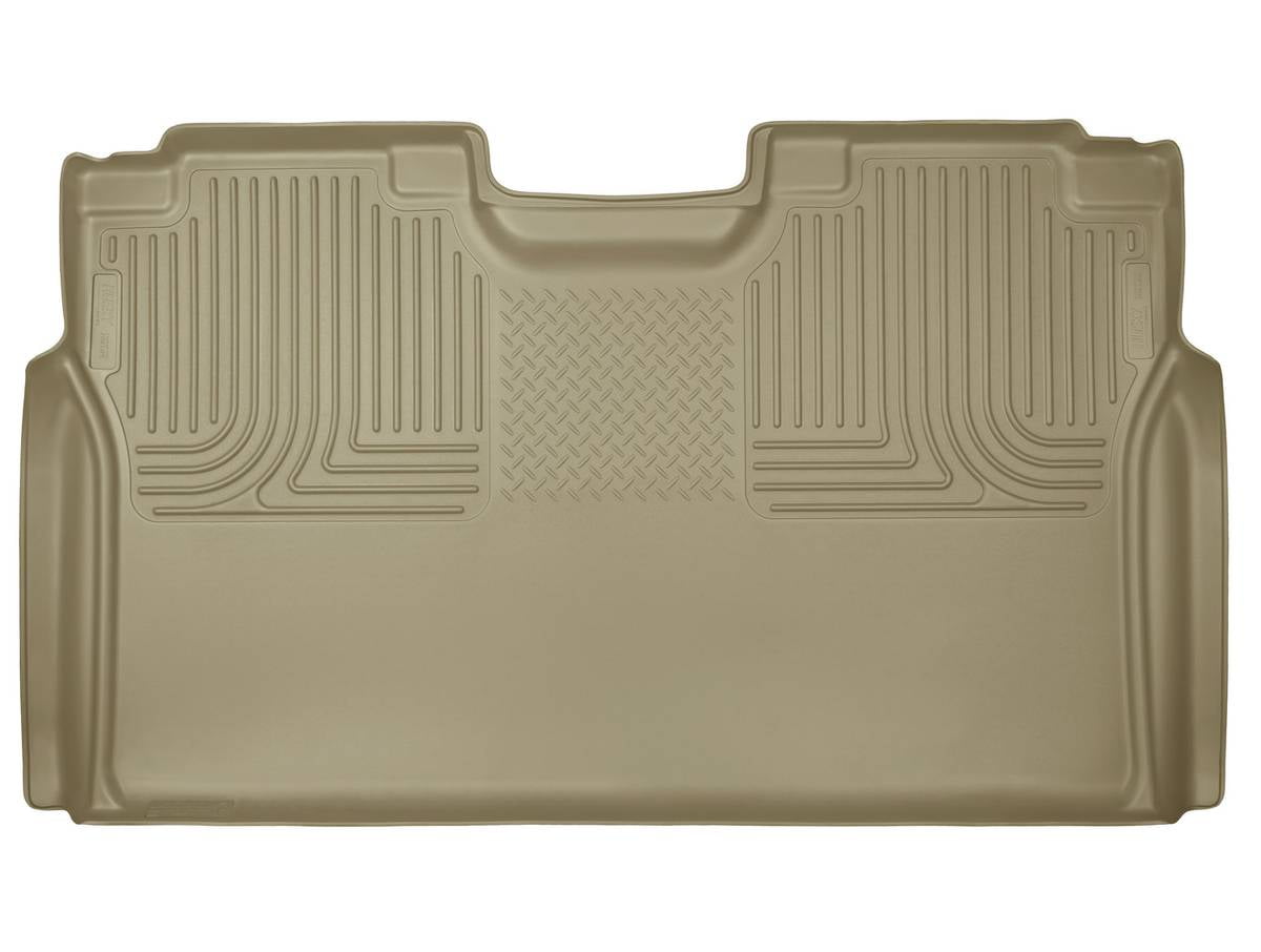 Husky Liners Weatherbeater Floor Mats | Fits 2015 - 2025 Ford F-150 (Includes 2022-2025 Lightning Models); 2017 - 2025 Ford F-250/F-350 SuperCrew \u0026 more (See Description) | 2nd Row, 1-pc Tan - 19373