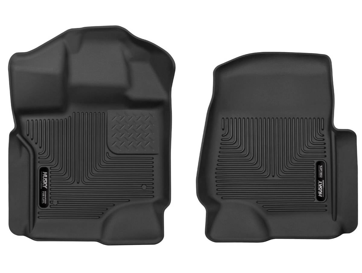 Husky Liners Weatherbeater Floor Mats | Fits 2015 - 2025 Ford F-150 (Includes 2022 - 2025 Lightning) SuperCrew \u0026 SuperCab | Front Row, 2-pc Black - 18361