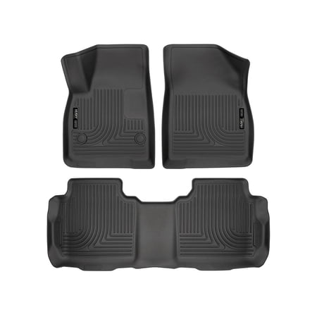 Husky Liners 99141 WeatherBeater Front & Second Seat Floor Liners - 3 Piece Fits 17-23 GMC Acadia, 17-25 Cadillac XT5, 19-26 Chevy Blazer