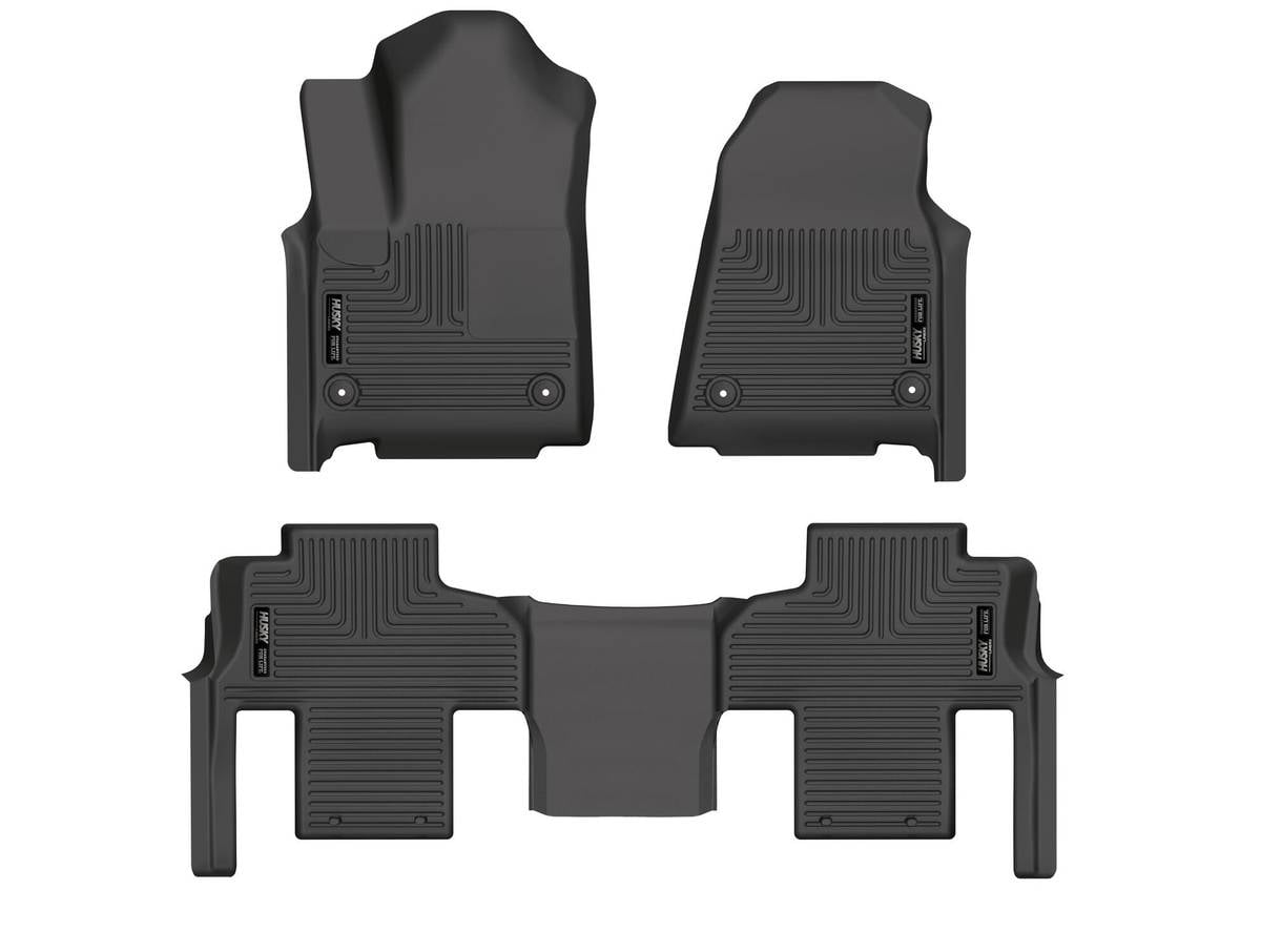 Husky Liners 99251 Weatherbeater Floor Mats Fit 2022-2025 Jeep Grand Wagoneer, Wagoneer (L Model, Bench Seats) - Front/2nd Seat - Black