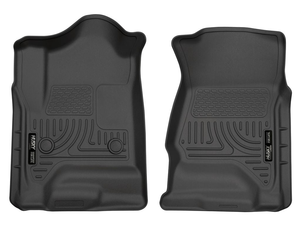 Husky Liners by RealTruck Weatherbeater Floor Mats Fits Various 2014-2020 Chevrolet Silverado, GMC Sierra, Cadillac Escalade & ESV, Yukon & XL, Suburban, Tahoe (See Description) Front Row, 2-pc Black