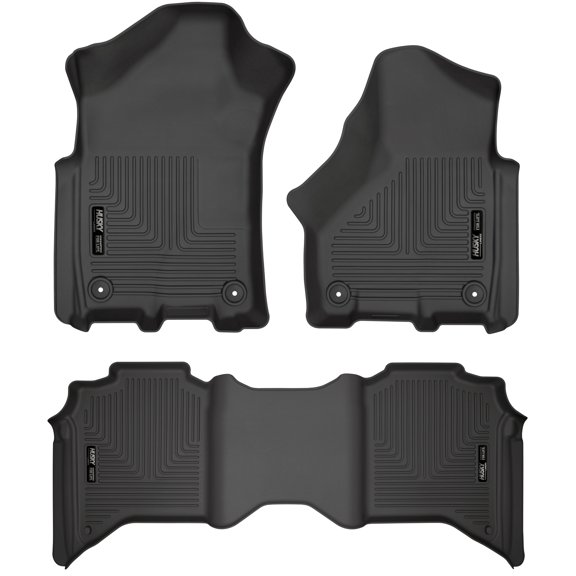 Husky Liners Weatherbeater Front and 2nd Seat Floor Liners Fits 2019 Dodge Ram 3500 Crew Cab