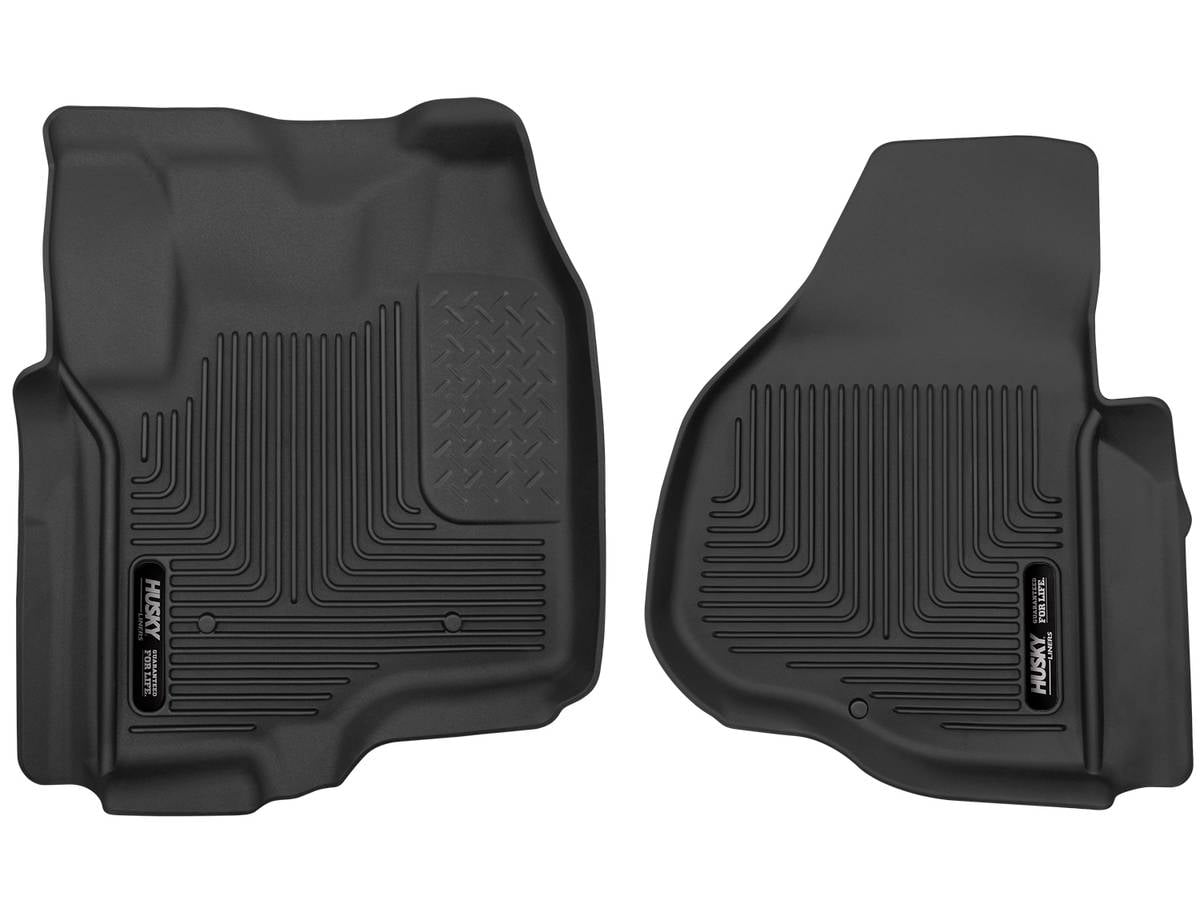 Husky Liners 53321 X-Act Contour Floor Liners Fits 2012-2016 Ford F250, F350 & F450 Crew Cab & SuperCab w/ Driver’s Side Foot Rest & w/o Manual Transfer Case Shifter Front Row 2 Pc Black